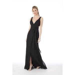 Mori Lee Madeline Gardner Women's Sz. 6 Black Bridesmaid Dress 21681